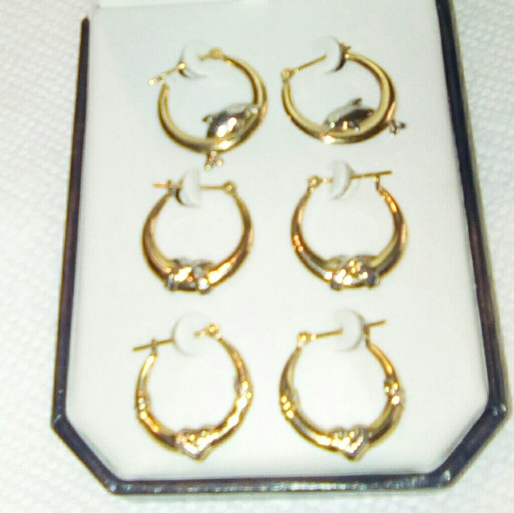 Hugs, Heart, Dolphin hoop earrings